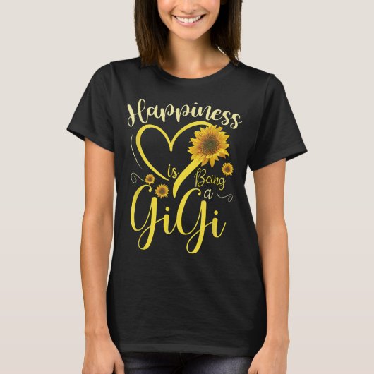 Geluk is een Gigi Sunflower Moederdag G T-shirt (Voorkant)
