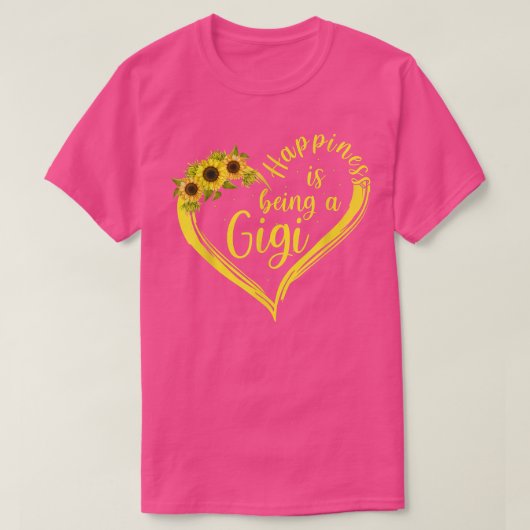 Geluk is een Gigi Sunflower oma moeder T-shirt (Design voorkant)
