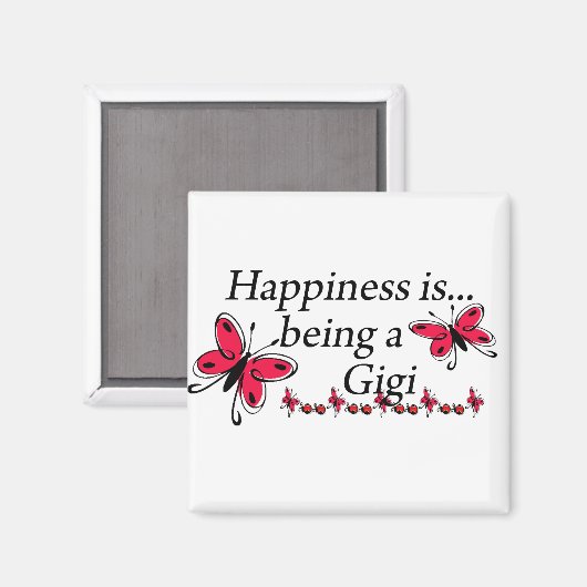 Geluk is een gigi-VLINDER zijn Magneet (Voorkant / Achterkant)