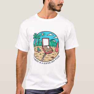 Geluk is een glutenvrije pizza grappig t-shirt