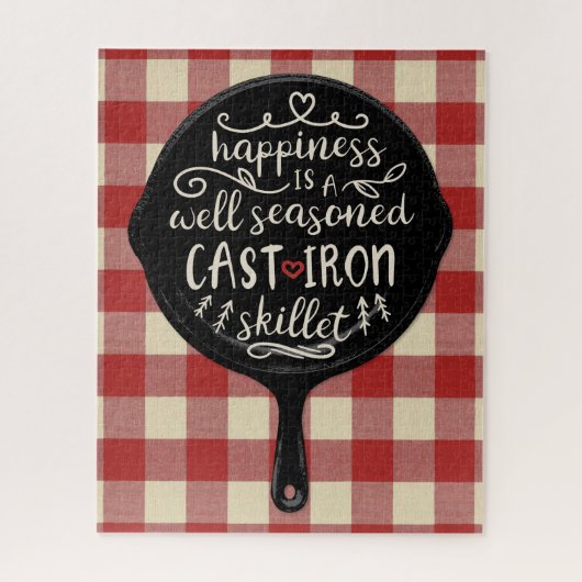 Geluk is een goed gesust gieterijskillet legpuzzel (Verticaal)