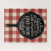 Geluk is een goed gesust gieterijskillet legpuzzel (Horizontaal)