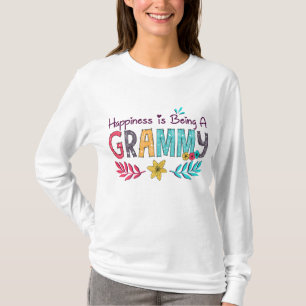 Geluk is een Grammy Floral Decoration Gran T-shirt