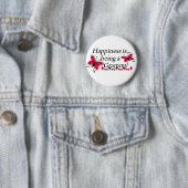 Geluk is een Grammy VLINDER Ronde Button 5,7 Cm (In situ)