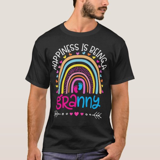 Geluk is een granny Rainbow moederdag 2 T-shirt (Voorkant)