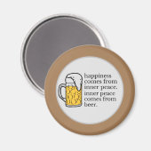 Geluk is een grappige citaat van Word Art Magneet (Voorkant / Achterkant)