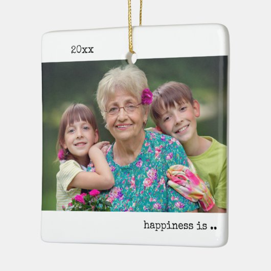 Geluk is een groot grootmafotominimalist keramisch ornament (Links)