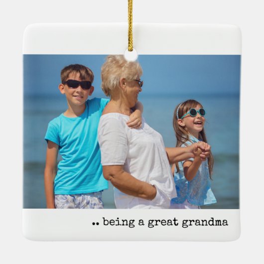 Geluk is een groot grootmafotominimalist keramisch ornament (Achterkant)