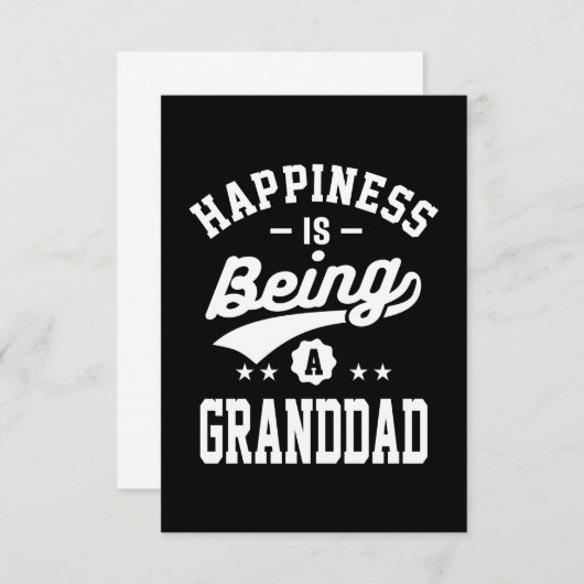 Geluk is een grootvader T-shirt Gift RSVP Kaartje (Voorkant / Achterkant)