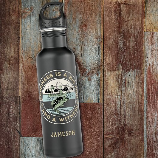 Geluk is een grote vis en een getuige waterfles