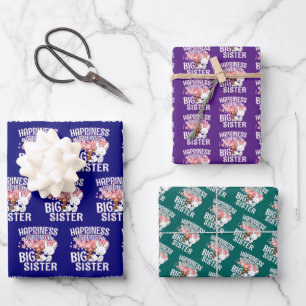 Geluk is een grote zus zijn - Bunny Inpakpapier Vel