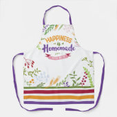 Geluk is een Homemade Floral & Stripes Apron Schort (Voorkant)
