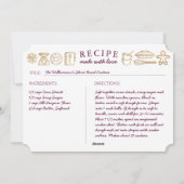 Geluk is een homemade Gold Burgundy Baking Wreate Feestdagenkaart (Achterkant)