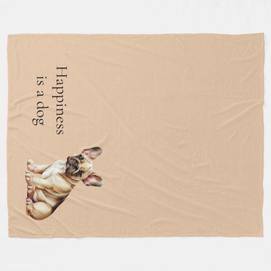 Geluk is een hond fleece deken (Voorkant (Horizontaal))