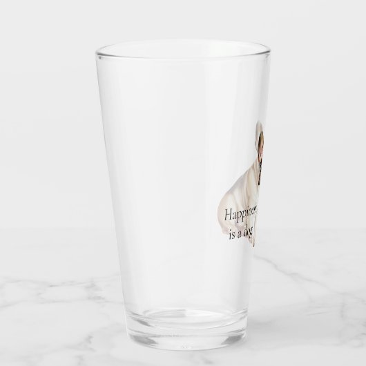 Geluk is een hond glas (Rechts)