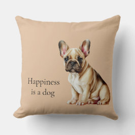 Geluk is een hond kussen