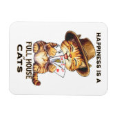 GELUK IS EEN HUIS VOL KATTEN Kattenpoker Magneet (Horizontaal)