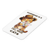 GELUK IS EEN HUIS VOL KATTEN Kattenpoker Magneet (Linkerzijde)