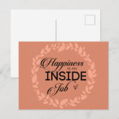 Geluk is een in-baan blush syndroom briefkaart (Voorkant / Achterkant)