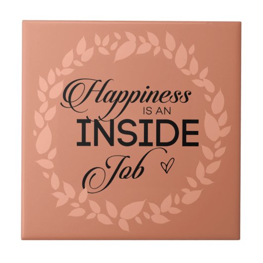 Geluk is een in-baan blush syndroom tegeltje (Voorkant)