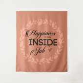 Geluk is een in-baan blush syndroom wandkleed (Voorkant)