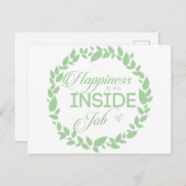 Geluk is een innerlijke klus groene krans briefkaart (Voorkant / Achterkant)