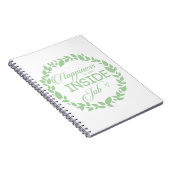 Geluk is een innerlijke klus groene krans notitieb notitieboek (Rechterzijde)