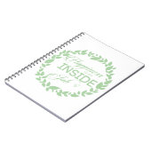 Geluk is een innerlijke klus groene krans notitieb notitieboek (Linkerzijde)