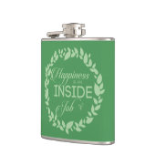 Geluk is een inside job Green Wreate Heupfles (Links)