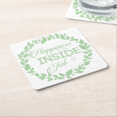 Geluk is een inside job Green Wreate Kartonnen Onderzetters (Schuin)