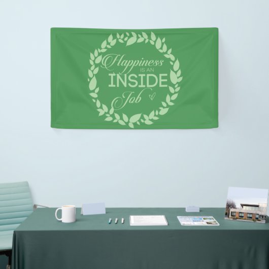Geluk is een inside job Green Wreate Spandoek (Beurs)