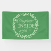 Geluk is een inside job Green Wreate Spandoek (Horizontaal)