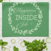 Geluk is een inside job Green Wreate Theedoek (Gevouwen)