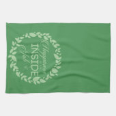 Geluk is een inside job Green Wreate Theedoek (Horizontaal)