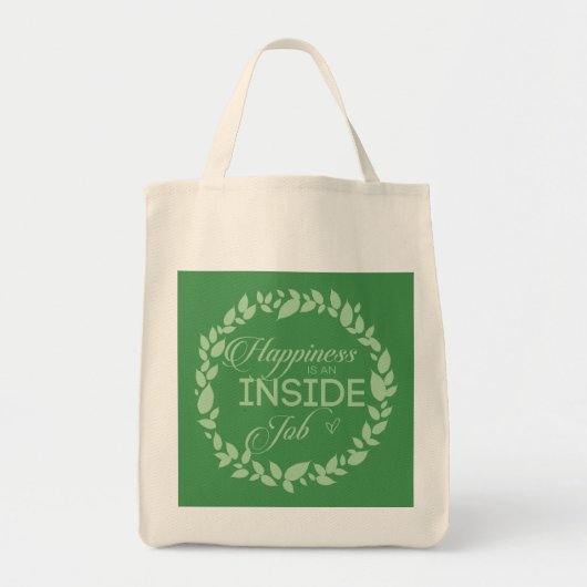 Geluk is een inside job Green Wreate Tote Bag (Voorkant)