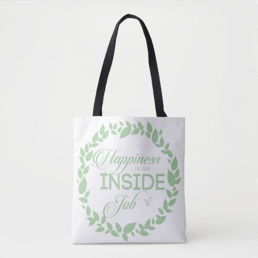 Geluk is een inside job Green Wreate Tote Bag (Voorkant)