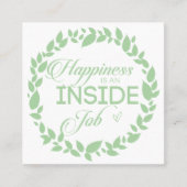 Geluk is een inside job Green Wreate Vierkante Visitekaartje (Voorkant)