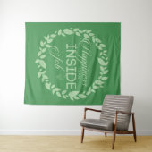 Geluk is een inside job Green Wreate Wandkleed (In Situ (horizontaal))