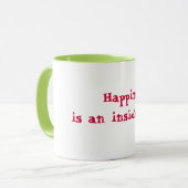 Geluk is een interne baan! mok (Voorkant links)