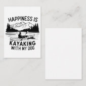 Geluk is een kajakken met mijn hond buiten Campin Notitiekaartje (Voorkant / Achterkant)