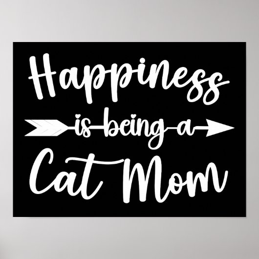 Geluk is een kattenmoeder zijn Grappige Moederdag Poster (Voorkant)