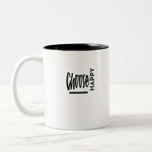 Geluk is een keuze tweekleurige koffiemok (Links)