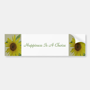 Geluk is een keuze uit zonnebloem bumpersticker