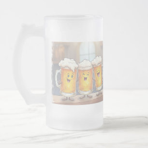 Geluk is een klein biertje matglas bierpul
