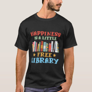 Geluk is een kleine gratis bibliotheek in het boek t-shirt