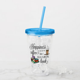 Geluk is een Koffiebeker en een geweldig boek Acryl Drinkbeker