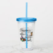 Geluk is een Koffiebeker en een geweldig boek Acryl Drinkbeker (Voorkant)