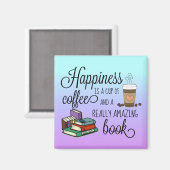 Geluk is een Koffiebeker en een geweldig boek Magneet (Voorkant / Achterkant)
