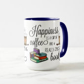 Geluk is een Koffiebeker en een geweldig boek Mok (Voorkant rechts)