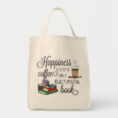 Geluk is een Koffiebeker en een geweldig boek Tote Bag (Voorkant)